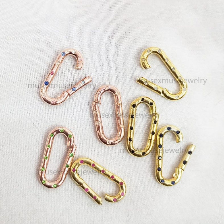 925 Silver Ruby Enhancer, Charms Holder, Oval Link Lock, Silver Oval Enhancer, Heart Connector, Enhancer Push Lock