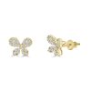 14K REAL Diamond Butterfly Stud Earring Real Solid Gold Natural Genuine Diamond Upper Earlobe Cartilage Flat Ear Post Stud Piercing Jewelry