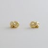 14K REAL Solid Gold Mini Pretzel Knot Baby Stud Earrings Upper Earlobe Cartilage Helix Tragus Ear Post Stud Piercing Screw-back Earrings