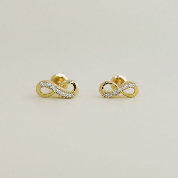 14K REAL Diamond Baby Infinity Stud Earring Real Solid Gold Natural Genuine Diamond Cartilage Helix Tragus Conch Flat Ear Post Stud Piercing