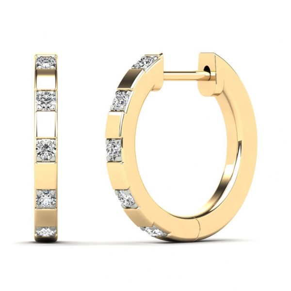 14K REAL Diamond Hoop Earrings Real Solid Gold Natural Genuine Diamond Cartilage Earlobe Helix Tragus Conch Huggie Hoop Clicker Piercing