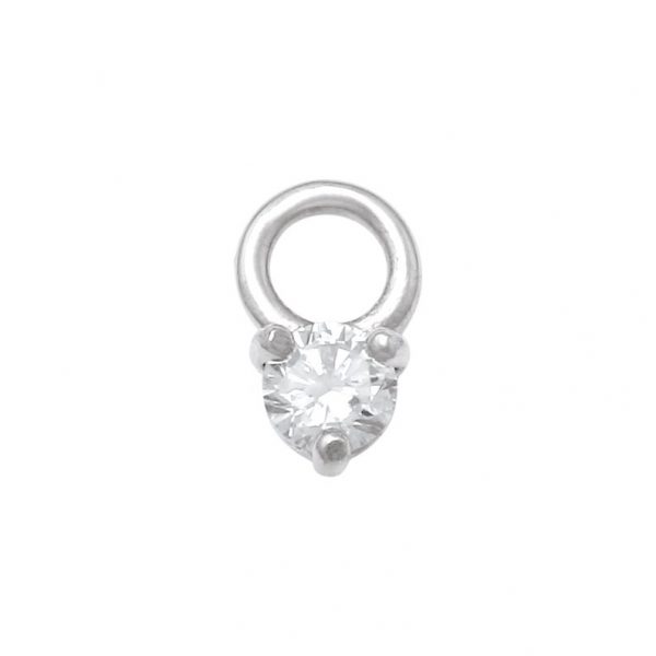 14K REAL Diamond Hoop Earring Charm Real Solid Gold Tiny Natural Genuine Diamond Daith Helix Tragus Conch Rook Snug Body Hoop Ear Ring Charm