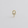 14K REAL Diamond Trinity Lotus Hoop Earring Charm Real Solid Gold Natural Genuine Diamond Daith Helix Tragus Conch Rook Hoop Ear Ring Charm