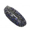 925 Sterling Silver Lock & Clasp Finding Gemstone Pave Blue Sapphire Wholesale