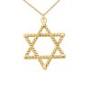 Rope-Style Star of David Pendant Necklace in Solid Gold