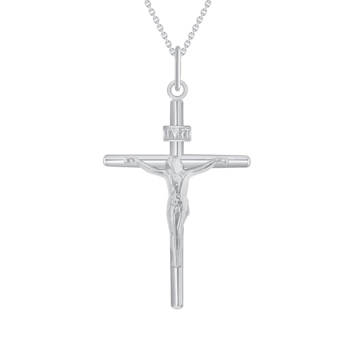 Crucifix Cross Pendant Necklace in Solid Gold