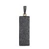 925 Sterling Silver Pave 1.40 Ct Diamond Rectangle Pendant Vintage Style Jewelry