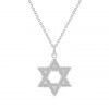 Dainty Jewish Star Of David Pendant Necklace in Sterling Silver (Large/Small)