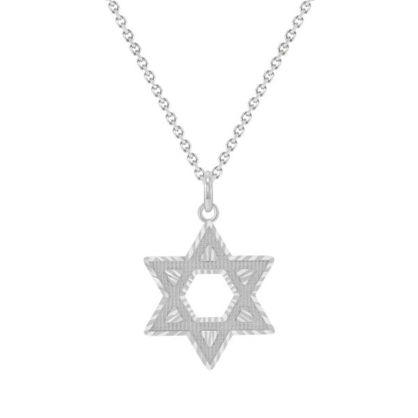 Dainty Jewish Star Of David Pendant Necklace in Sterling Silver (Large/Small)
