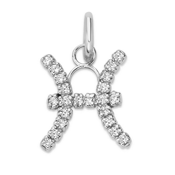 Mini Diamond Zodiac Horoscope Pendant Necklace In Sterling Silver