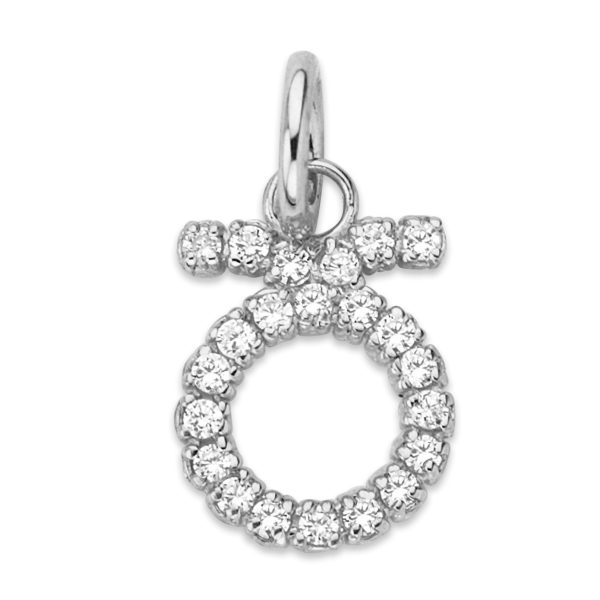 Mini Diamond Zodiac Horoscope Pendant Necklace In Sterling Silver