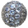 Blue Topaz Spacer Bead 925 Sterling Silver Diamond Disco Ball Finding Jewelry WHOLESALE