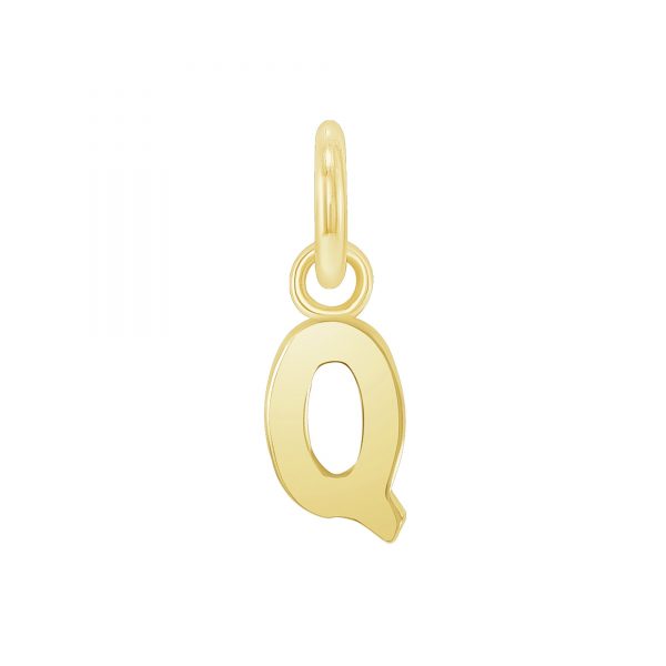 Customizable Mini Dainty Initial Pendant Necklace in Solid Gold