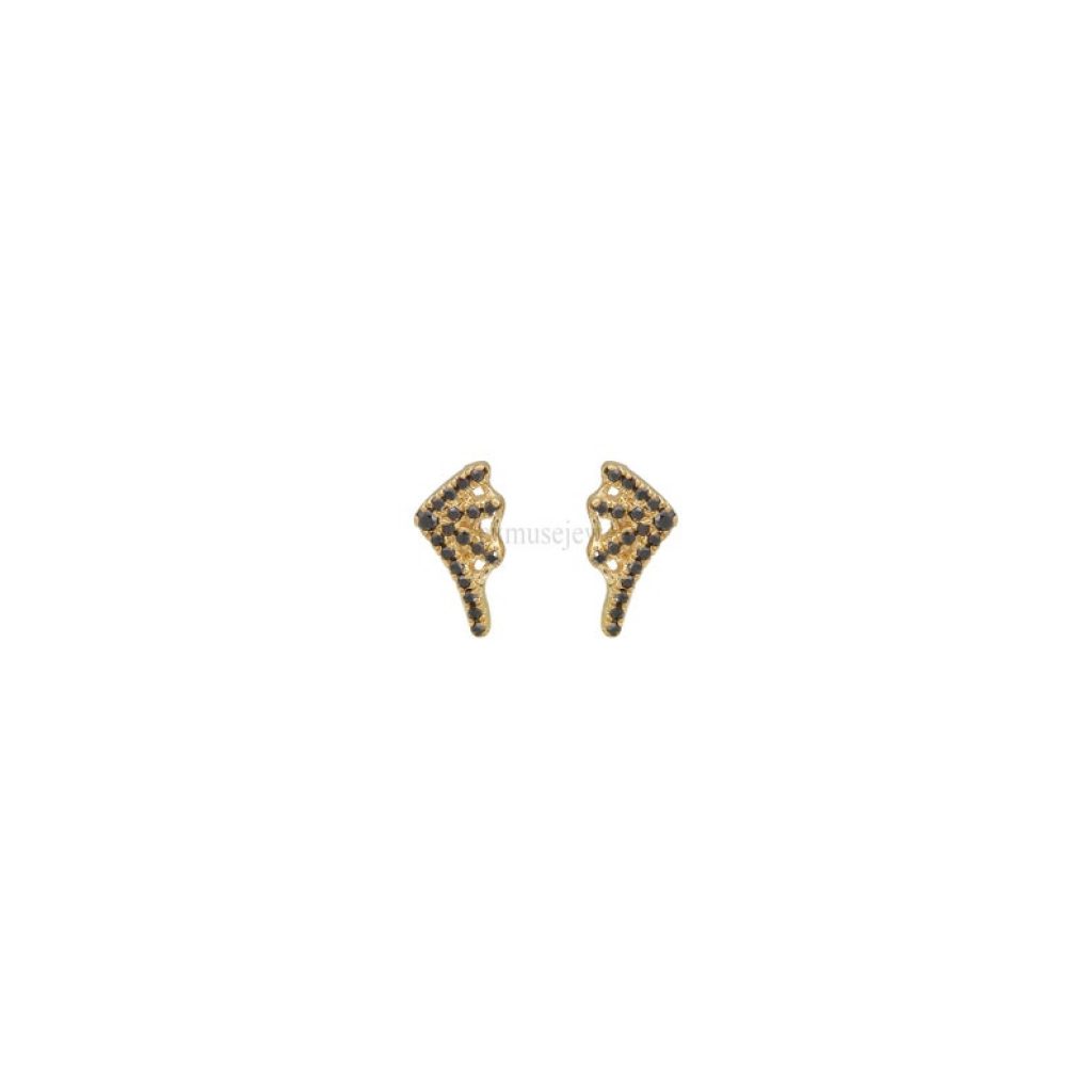 Black Cob Web Stud Earrings, 14k gold Black Cob Web Earrings, Handmade Black Cob Web Earrings Jewelry For Women's
