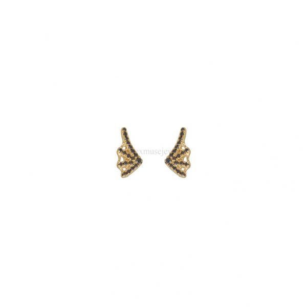 Black Cob Web Stud Earrings, 14k gold Black Cob Web Earrings, Handmade Black Cob Web Earrings Jewelry For Women's