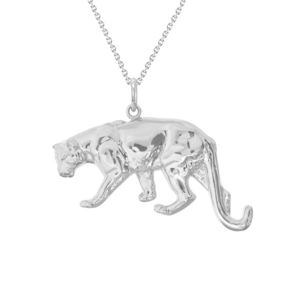 Tiger Pendant Necklace in Sterling Silver