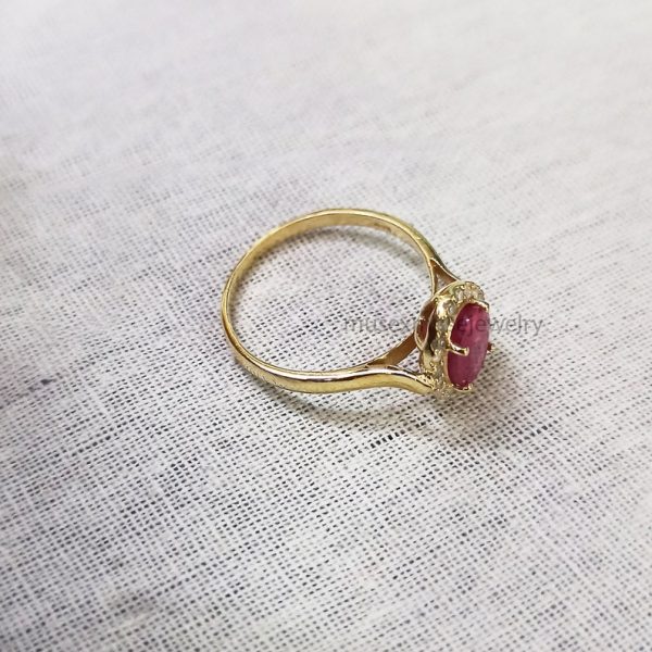 Natural Pave Diamond Ruby Ring Jewelry, Diamond Ruby Engagement Ring, Silver Diamond Ring Jewelry, Pave Diamond Ring Jewelry