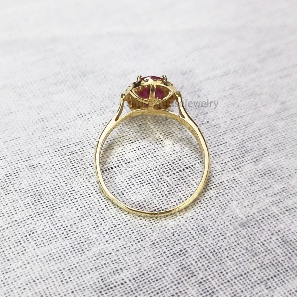 Natural Pave Diamond Ruby Ring Jewelry, Diamond Ruby Engagement Ring, Silver Diamond Ring Jewelry, Pave Diamond Ring Jewelry