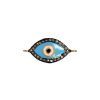 925 Sterling Silver Natural Diamond Enamel Evil Eye Design Connector Finding Jewelry WHOLESALE