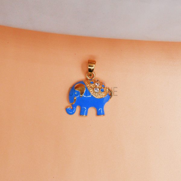 Enamel Elephant Shape Sterling Silver Pendant Necklace Jewelry, Diamond Elephant Pendant Jewelry
