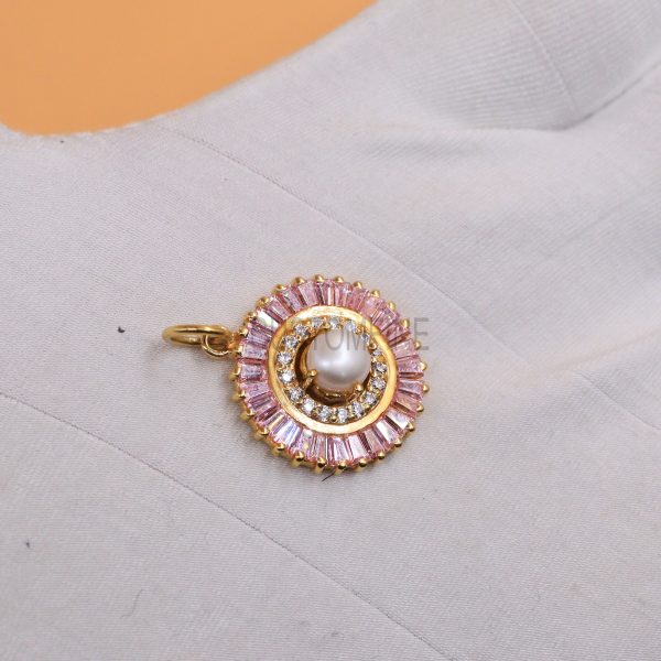 Pink Topaz with Diamond and Pearl Pendant Charm Jewelry, Silver Diamond and Pink Topaz with Pearl Charms, Diamond Charms, Pearl Charm