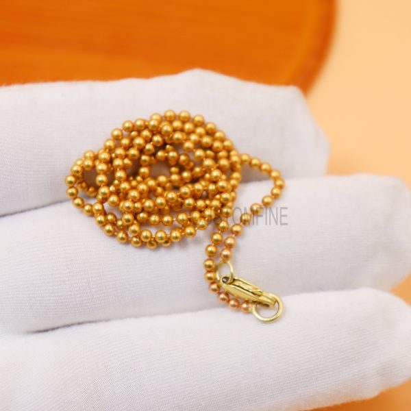 22k Gold Beads Link Chain, 22k Gold Link Chain Jewelry, Handmade Gold Chain Necklace, Round Chain, 22k Gold Handmade Bead Chain
