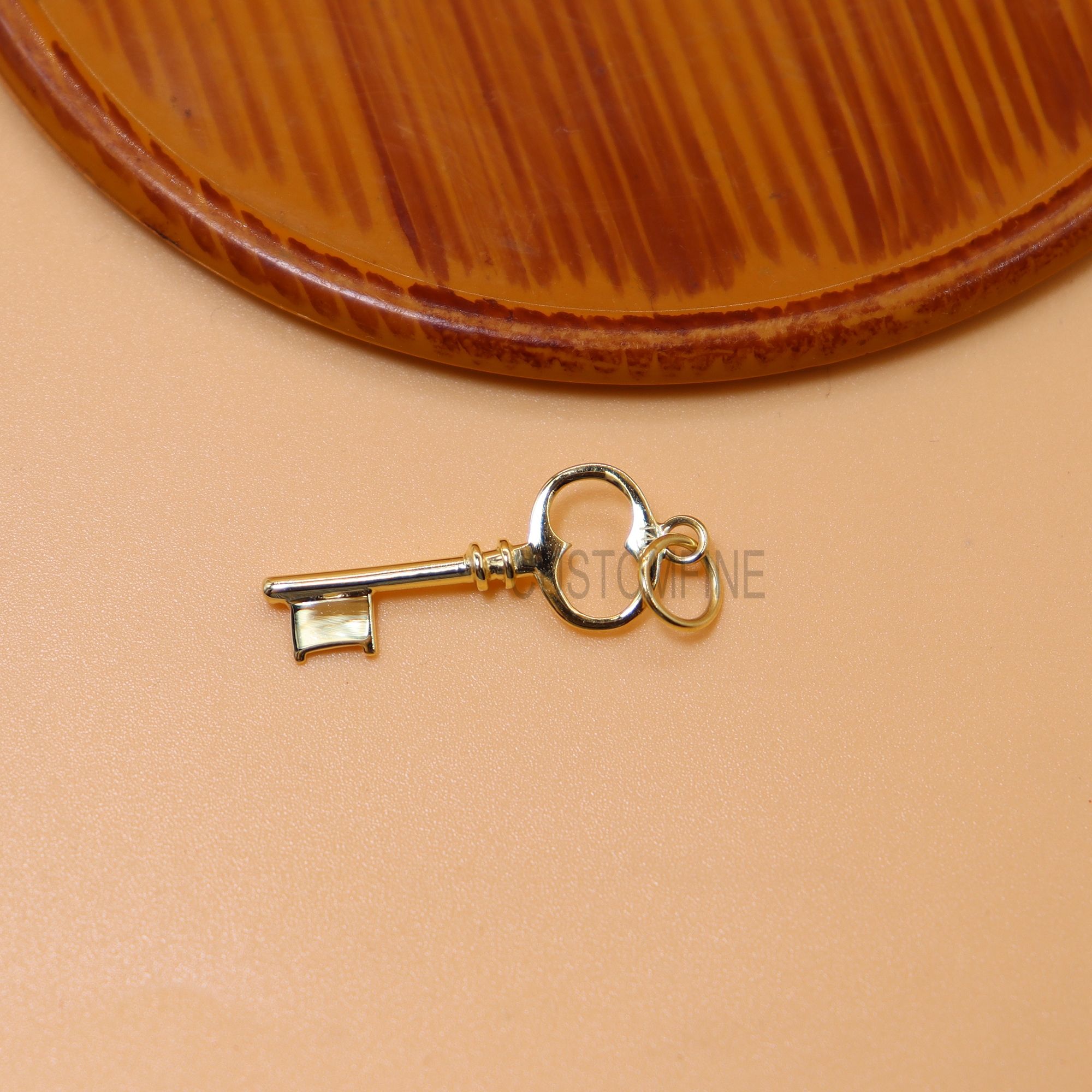 14k Yellow Gold Handmade Key Vintage Charms Pendant, 14k Key Charms, 14k Gold Key Charms Jewelry