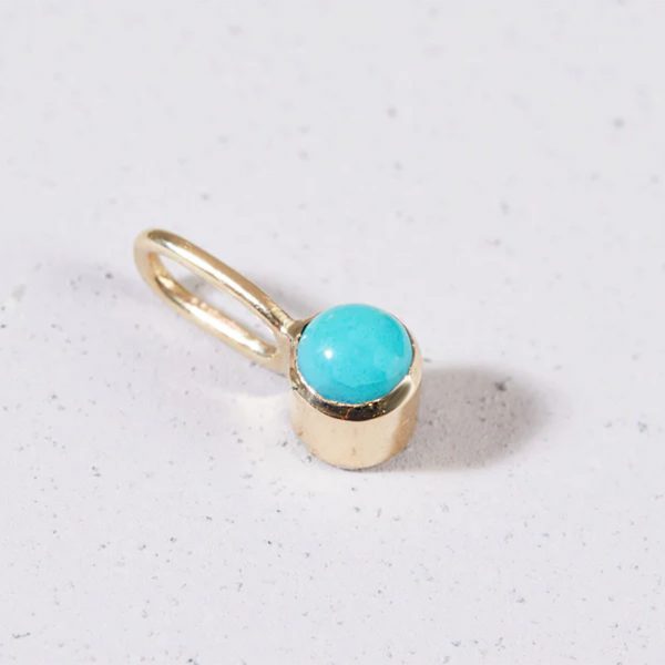 9k Gold Turquoise December Birthstone Charm jewelry