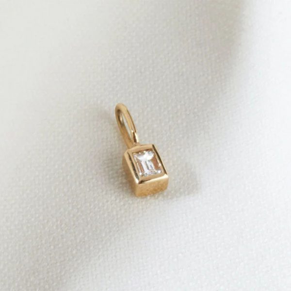 9k Gold Diamond April Birthstone Charm Pendant Gold Charm necklace jewelry Wholesale