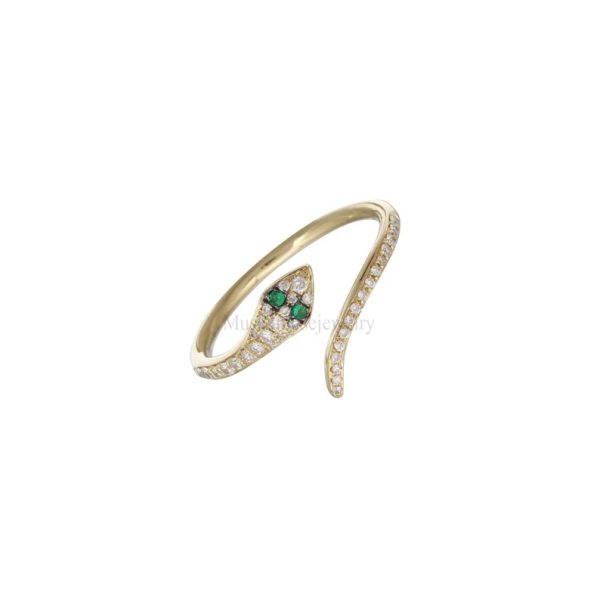 14K Gold Diamond Python Snake Ring Jewelry, 14k Gold Python Snake Ring Jewelry, Snake Gold jewelry For Women's, Diamond Python Snake Ring
