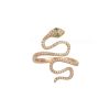 14k Rose Gold Diamond Pave Snake with Emerald Eye Ring, 14k Snake Gold RIng, Snake Gold Diamond Ring Jewelry