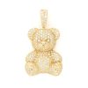 925 Sterling Gold Plated Teddy Bear Pendant, Charm Jewelry Manufacturer