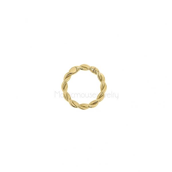 Twist Round Charm Connector Clasp, 14k Gold Twisted Wire Charm Holder Lock Jewelry, Charm Holder For Necklace