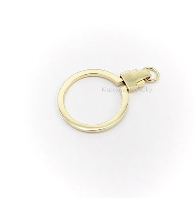 14k Yellow Gold Charm Holder Enhancer Lock, 14k Snap Lock, 14k Gold Charm Holder Lock, Gold Charm Holder For Necklace
