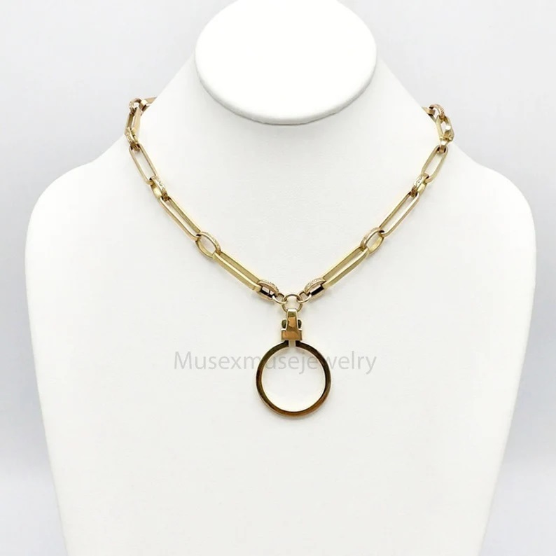 9K Yellow Gold Charm Clasp Lock Woman Jewelry Connector 