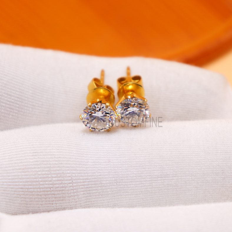 18k Gold Diamond Studs, Natural Diamond Studs, 18k Gold Studs, Diamond Studs, Diamond Studs Earrings for Women's