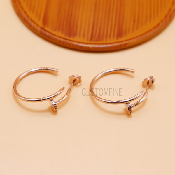Pave Diamond Round Earrings Jewelry, Sterling Silver Handmade Round Hoop Shape Handmade Earrings Jewelry, Round Earrings, Hoop Earrings