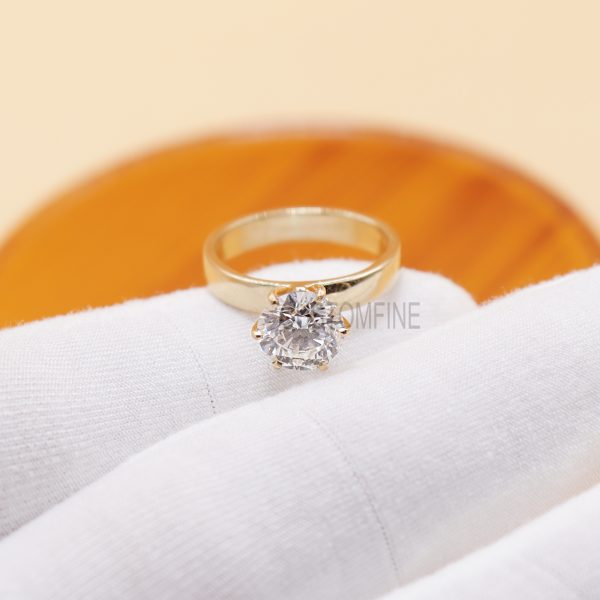 18k Gold Moissanite Ring, Gold Moissanite Ring, Gold Ring, Moissanite Ring, Engagement Ring, 18k Handmade Moissanite Ring Jewelry