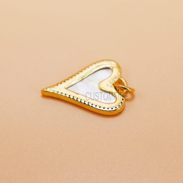 Handmade Pearl Heart Pendant, Sterling Silver Pearl Heart Pendant Jewelry, Gemstone Heart Pendant, Silver Gemstone Heart