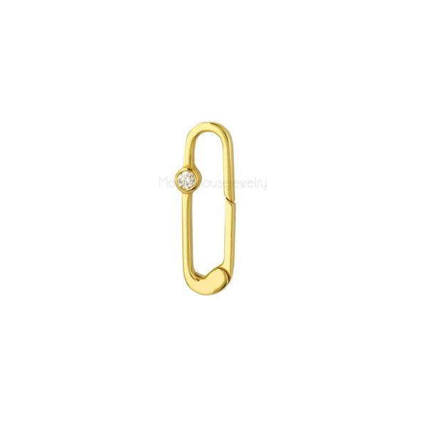 925 Sterling Silver Gemstone Watch Clip Charm Holder Enhnacer Lock, Silver Snap Lock, 14k Gold Charm Holder Lock