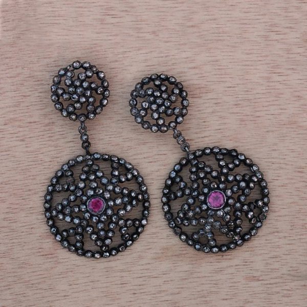 925 Sterling Silver Earrings Handmade Bridal Fashion Jewelry Wedding, Birthday Gift For Her Dangle Pink Tourmaline Gemstone