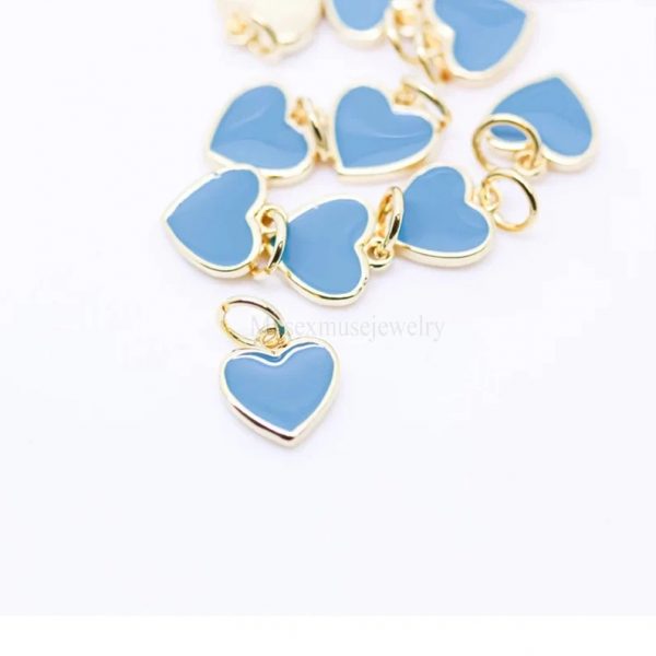 925 Sterling Silver Handmade Heart Enamel Pendant Necklace, Enamel Heart Pendant, Heart Jewelry For Women's