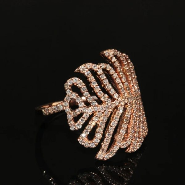 Pave Diamond 18k Rose Gold Jewelry Handmade Propose Day, Valentine's Day Thanksgiving Gifts For Your Girl Friend