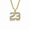 23 Numeric Lucky Number 925 Sterling Silver Cubic Zircon Pendant Jewelry, Silver 23 Pendant Jewelry, Silver Necklace