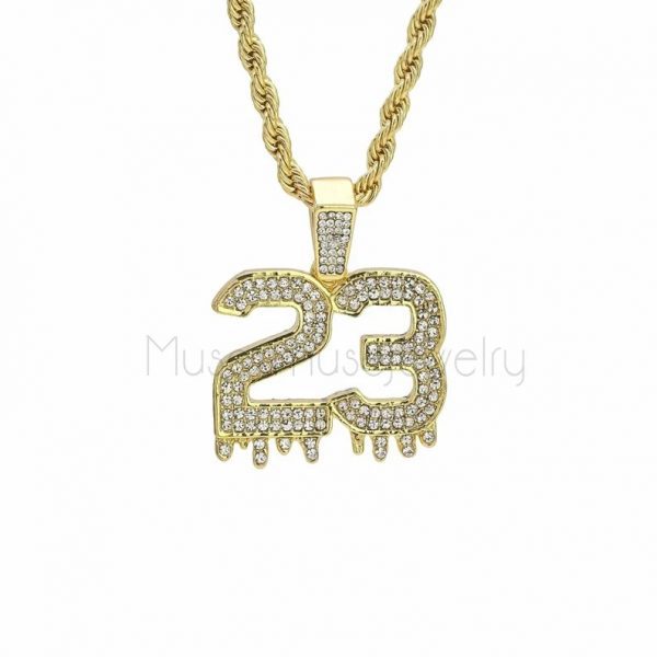 23 Numeric Lucky Number 925 Sterling Silver Cubic Zircon Pendant Jewelry, Silver 23 Pendant Jewelry, Silver Necklace
