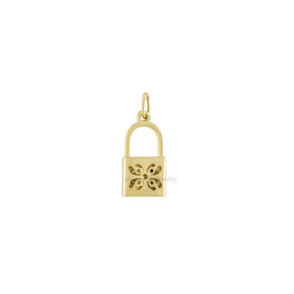14K Gold Dainty Heart Padlock, 14K Gold Pendant Jewelry, 14K Gold Vintage Padlock, Gold Designer Heart Padlock, 14K Gold Heart Charms
