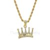 Crown Cz Rapper Pendant, Men Hip Hop 925 Sterling Silver Cubic Zircon Pendant, Silver Crown Pendant Jewelry