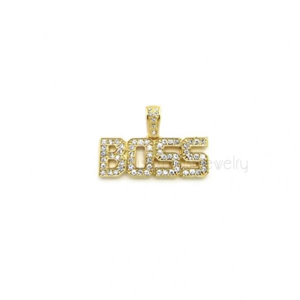 Silver CZ Hip Hop Boss Pendant, Boss Pendant, Boss jewelry, Silver Sterling Boss Pendant, Boss Charm Pendant Jewelry, Pave CZ Boss Pendant