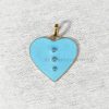 925 Silver Turquoise Enamel Heart Shape Initial Sterling Silver Pendant Necklace Jewelry, Turquoise Heart Pendant
