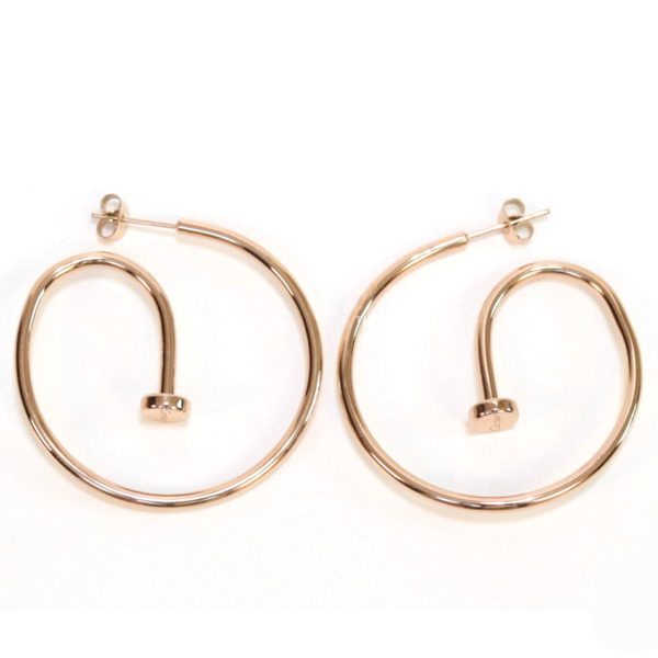 Rose gold plated Nail hoop earrings
